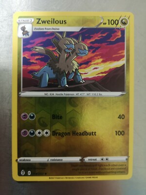 Pokemon Karte Zweilous EVS 114 / 203 Reverse Holo Evolving Skies