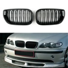 <!--F#f_0-->Front Gloss Blk Kidney Grills Grille Cover For BMW E46 3 Series 4Door 2002-05 AU<!--F/-->