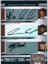 2005 Donruss Signature Prospect Trios #158 Balentien / Conception / Negron Auto