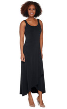 Brooke Shields Timeless Womens Sleeveless Ruffle Maxi Dress XS Black