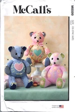 18 inch Memory Teddy Bear with Heart of Love  McCalls Sewing Pattern