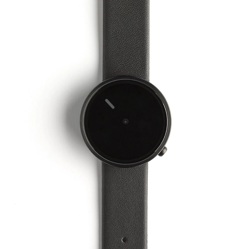 NAVA Design Yugen 39 Quarzo Acciaio Grigio Nero Pelle Orologio
