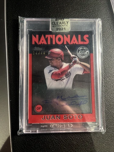 Juan Soto Auto Nationals Clearly Authentic 2021 Encased Topps Autograph /50 Seal