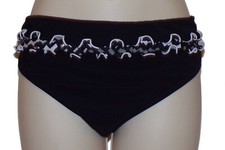 Profile by Gottex black ruffled bikini bottom size 14 swimsuit new