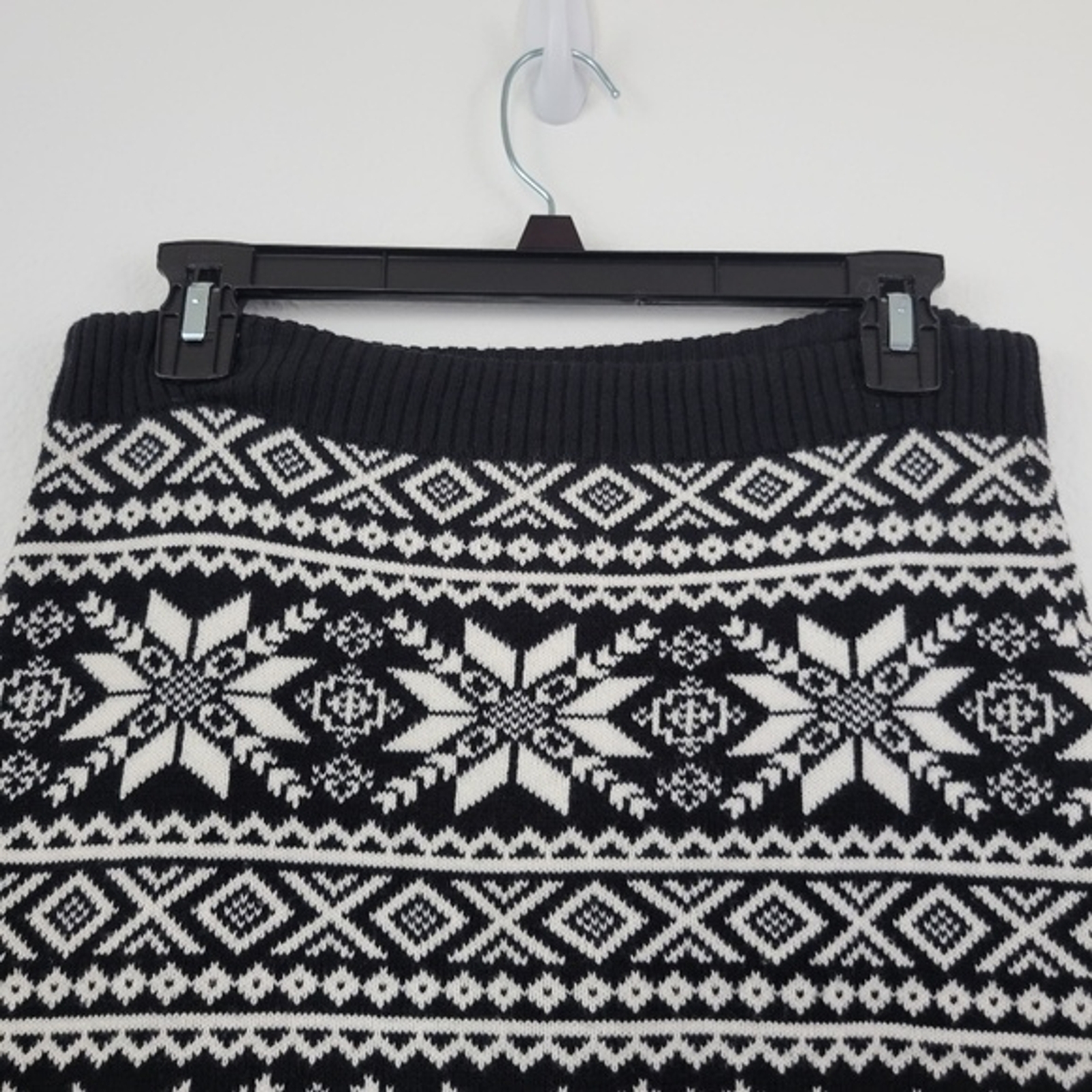 Smudge Black And White Pattern Drawstring Knit Sk… - image 7