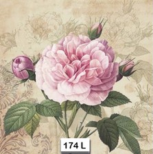  174 TWO Individual Paper Luncheon Decoupage Napkins - PINK, ROSES, FLOWER