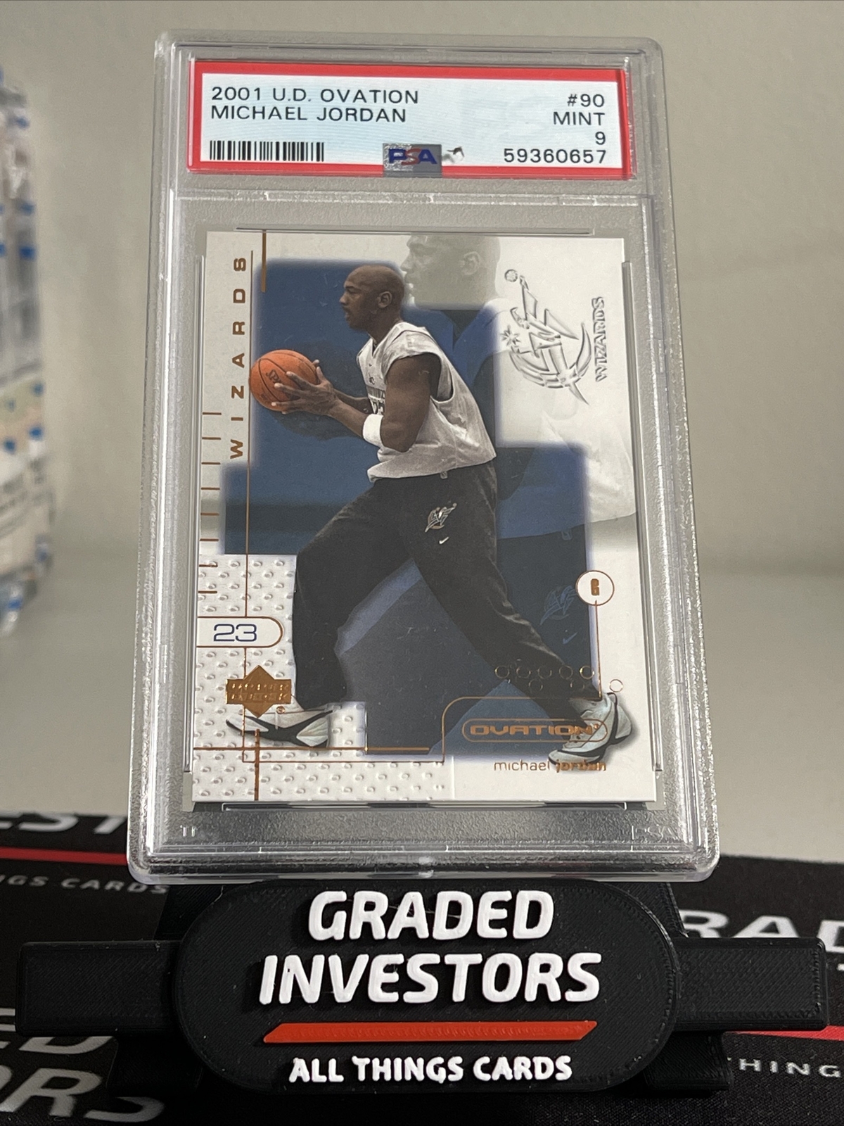 2001 Upper Deck Ovation #90 Michael Jordan Wizards HOF PSA 9 MINT Wizards Bulls