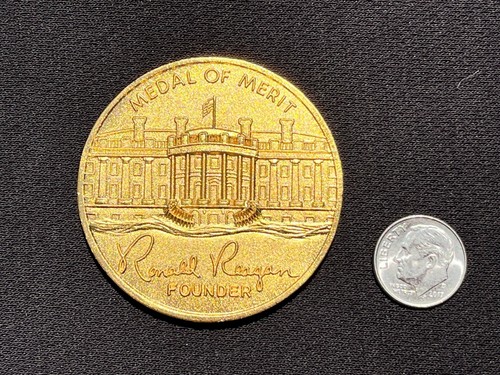 Vintage Ronald Reagan Medal of Merit Münze 2" Republican Presidential Task Force - Bild 2 von 6