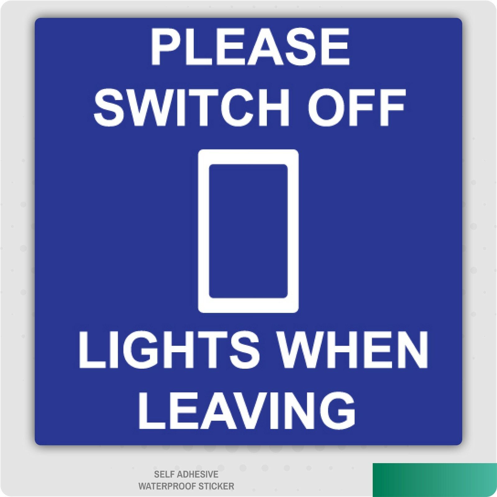 2 x Please Switch Off UK Light Switch Stickers, Living Room Bedroom
