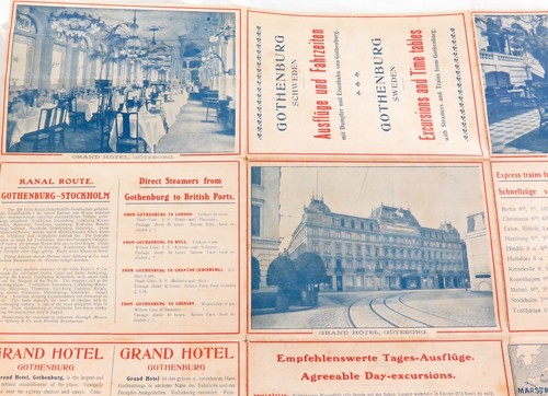 .c1900 Gothenburg, Sweden Steamers & Trains Excusions & Time Tables + Map. - Picture 10 of 10