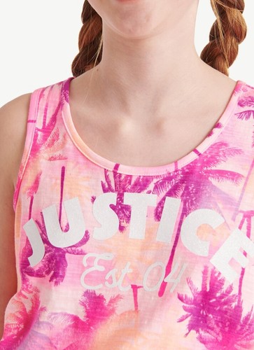 NWT Girls MEDIUM 10 Justice Tropical Tie Waist Tank Romper Floral Short Set - Picture 4 of 5