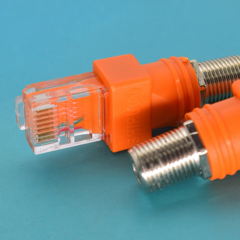 100pcs F Type RF Female To RJ45 Male Coaxial Barrel Coupler Adapter For Monitor - Image 3 of 4