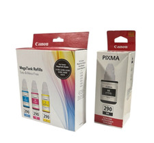 Canon Genuine MegaTank Refills GI-290 Cyan Magenta Yellow  Black InkCartridges