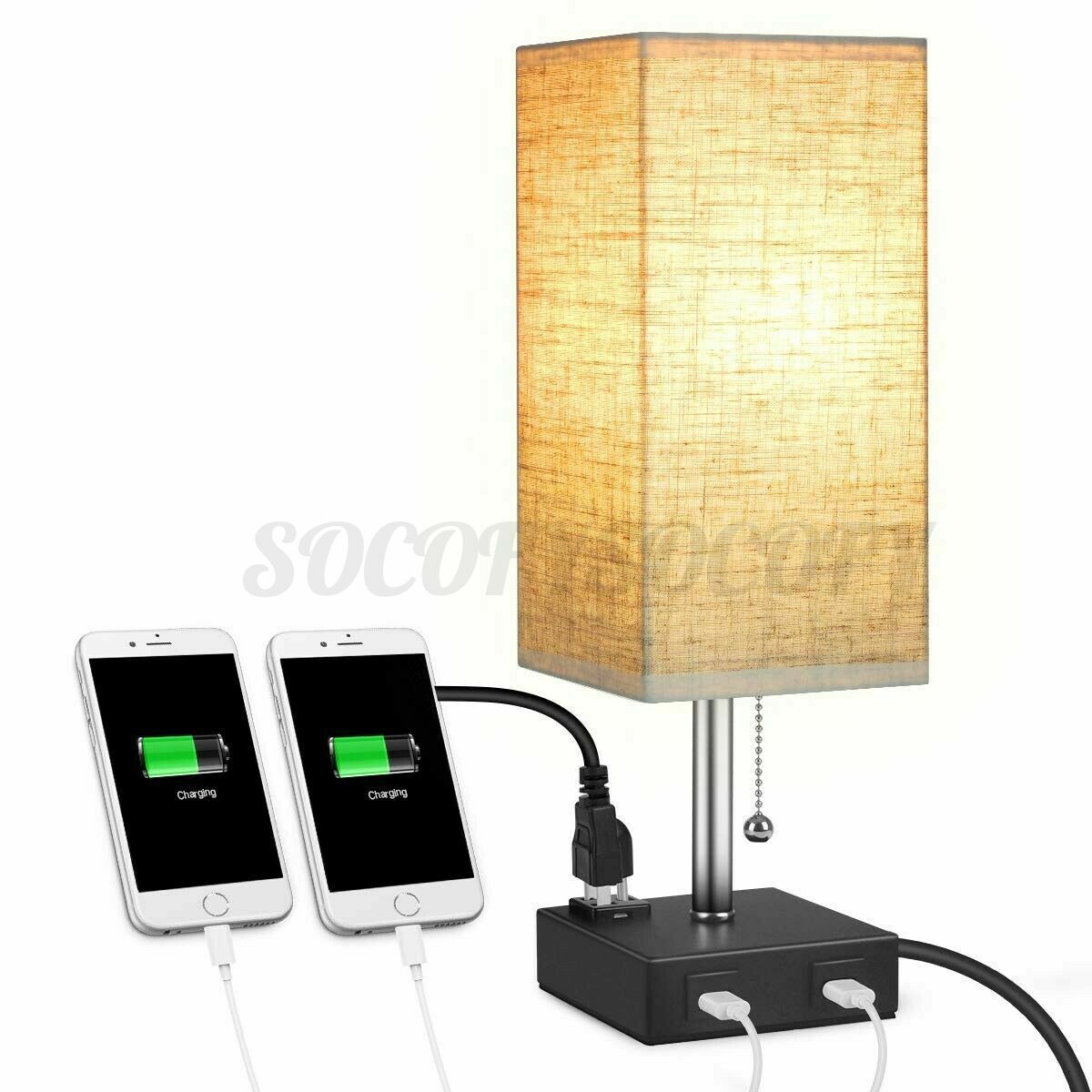 bedside lamp with phone charger