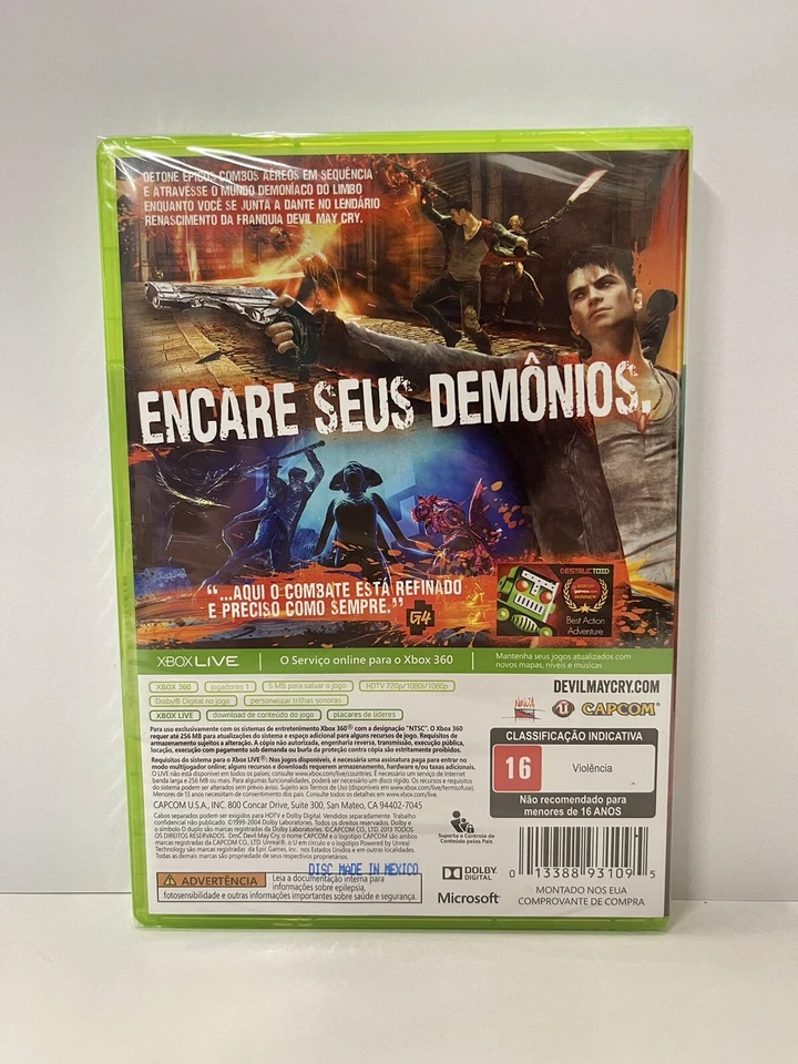 DMC: Devil May Cry (Microsoft Xbox 360, 2013) - Sealed, Portuguese Edition NEW - Image 2 of 4