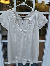 Banana Republic Cream White V Neck Blouse XS