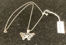 NEW Sterling Silver Womens/ Girls Butterfly Pendant Necklace 925 Italy -