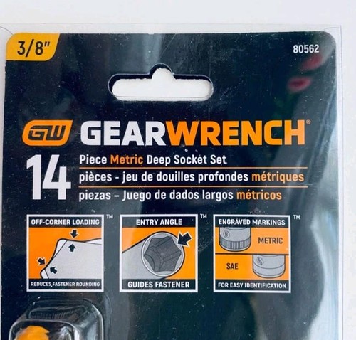 GearWrench 14 Pc. Metric 12 Pt. Deep Socket Set 3/8" DRIVE - Picture 5 of 5