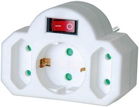 Brennenstuhl Adapterstecker Euro 2 + Schutzkontakt 1 M. Schalter Mehrfachstecker