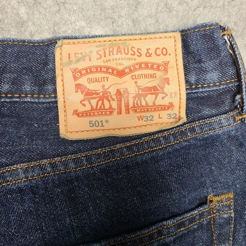 Levi's 501 Custom Tailor Selvedge Blue Jeans Mens 31x26 Button Fly Raw Hem - Picture 5 of 13