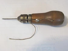 Vintage Stitcher Sewing Awl Wood Handle Nice