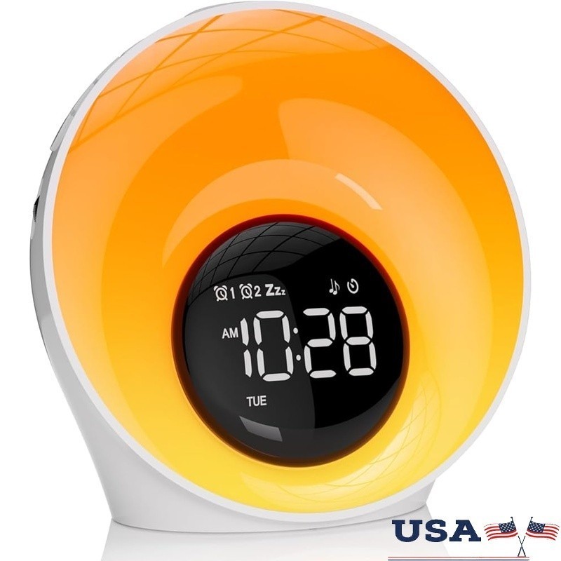 W/ 30 Nature Sounds Dual Alarm Bluetooth Speaker Mood Light