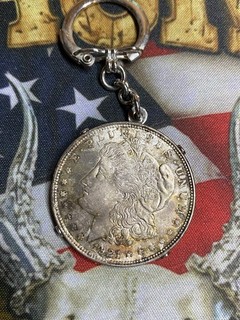 1921 silver Morgan dollar .999 in a keychain holder rare piece vintage