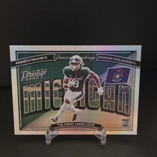 Panini Prestige 2022 Kenneth Walker III Michigan St SG-15 ROOKIE FOOTBALL CARD. rookie card picture
