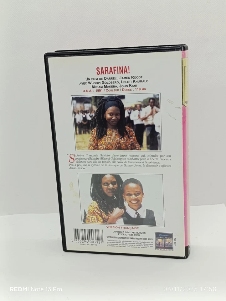 VHS FR : Sarafina ! Whoopi Goldberg - K7 Vidéo 100 Ans De Cinéma  - Photo 2/4