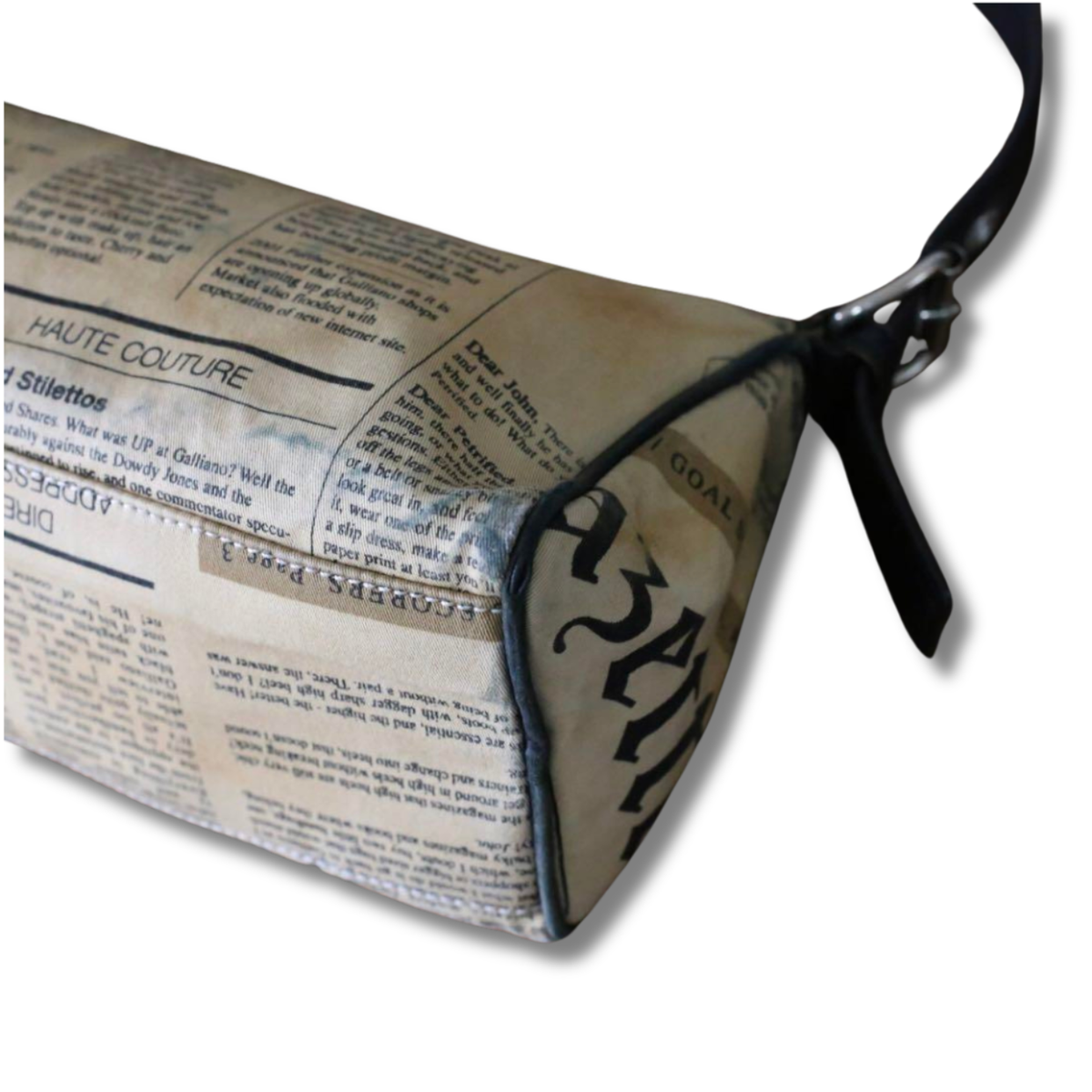 John Galliano News Paper Shoulder Bag Authentic Certified