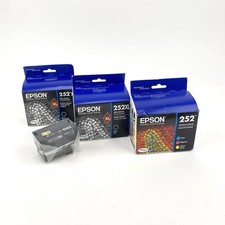 Lot of 4: Epson 252XL Black  252 C/M/Y Combo Ink Cartridges, Exp 01/26  10/26