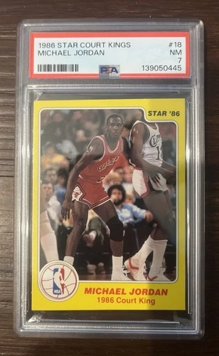 1986 STAR COURT KINGS #18 MICHAEL JORDAN ROOKIE RC PSA 7 Beautiful card !!!!