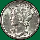 1942-D Mercury Dime Brilliant Uncirculated BU Coin #40605