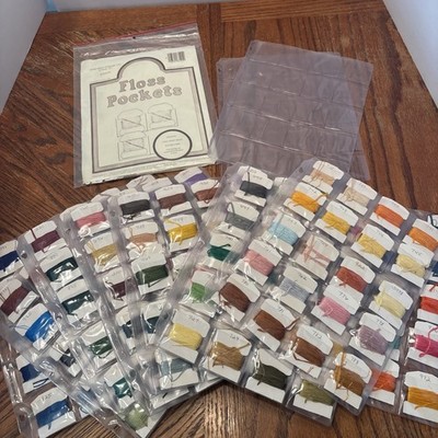 197 Carded and extra skeins of Embroidery Thread in Binder Pages with Extras