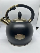 Susteas Black Stove Top Whistling Tea Kettle Surgical Stainless Steel Black