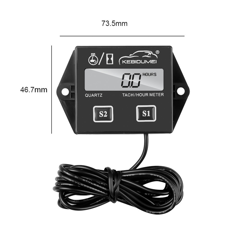 Inductive Tachometer Gauge Engine RPM Meter Engine Tach Hour Meter Digital ***