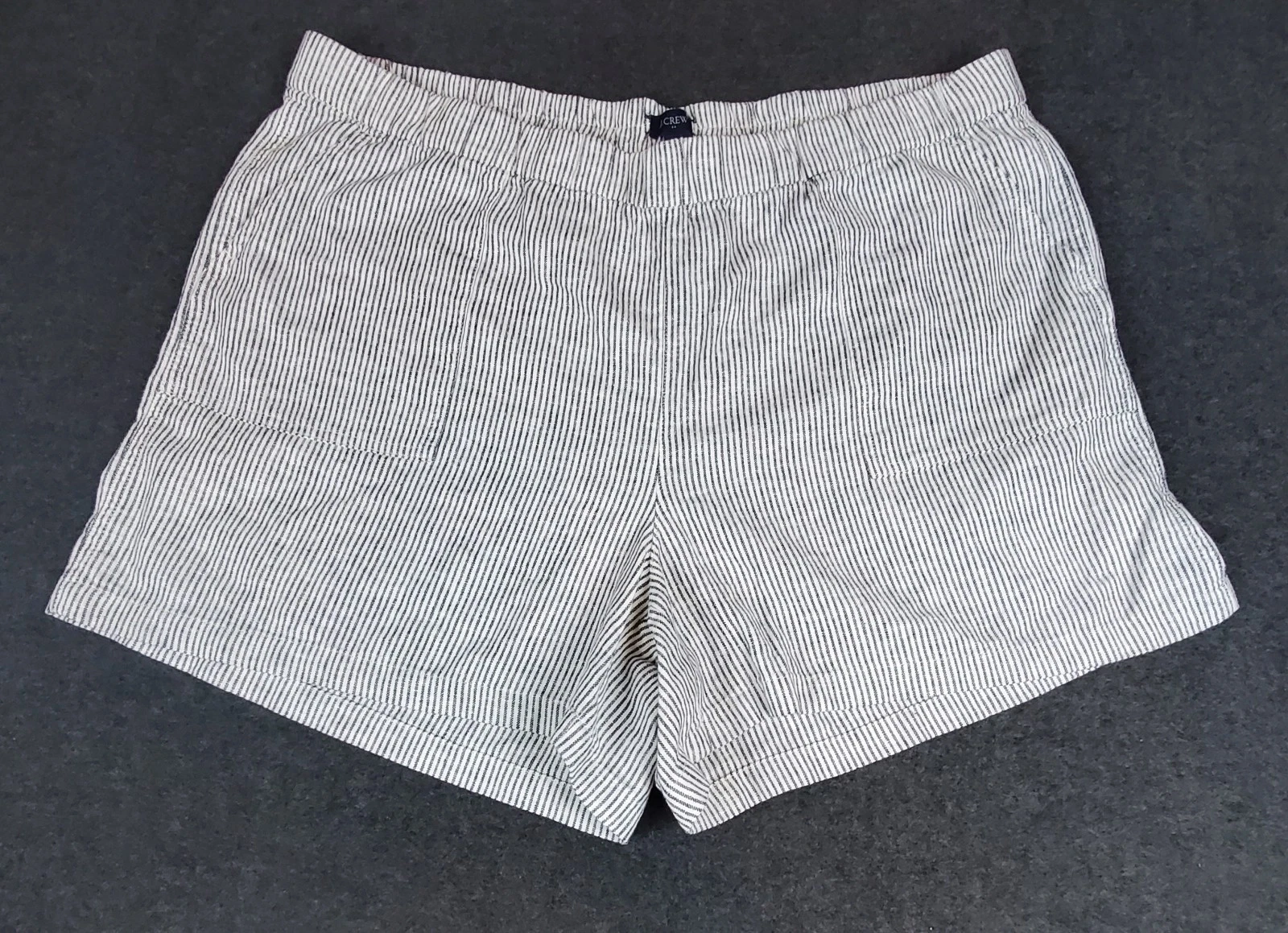 J Crew Linen Blend Striped Womens Pull On Beach Shorts 2XL Preppy