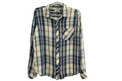 Thread & Supply Plaid Flannel Shirt Sz M Laidback Layering Casual Cool Girl