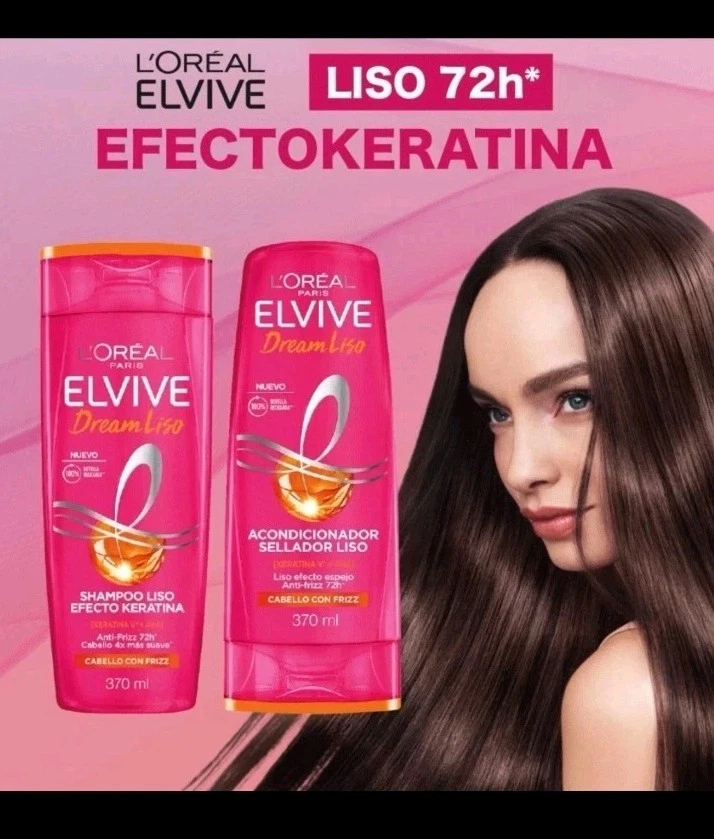 2 Pack Elvive Dream Liso SHAMPOO + CONDITIONER 370ml each - Image 2 of 4