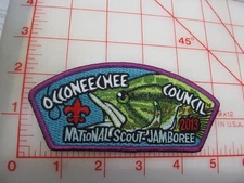 Occoneechee Council 2013 JSP collectible jamboree purple border patch (b44)