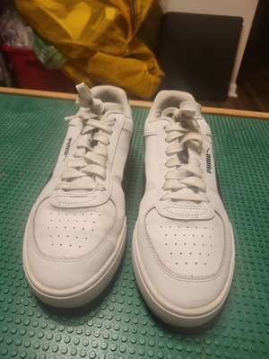 Puma Caven 380810-02 White Black leather Lace Up Athletic Sneaker Shoes Men's