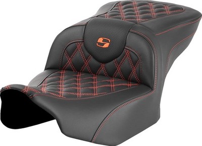 SADDLEMEN 823-07-18203 Roadsofa Seat - Orange Lattice Stitch - FLTR/FLHX '23-'24