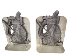 VTG Pewter Metzke Golf Bookends Golf bag Golf...