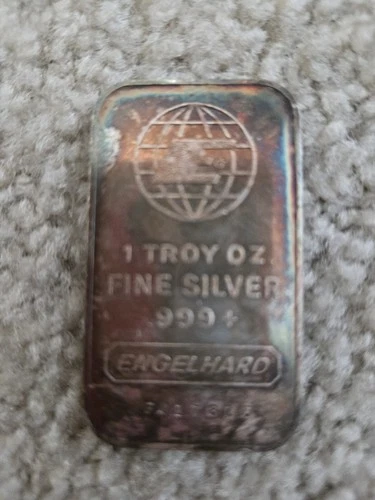1 SILVER ENGLEHARD .999 FINE SILVER 1 TROY OZ. BAR