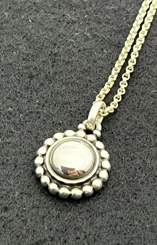 Vintag GEORG JENSEN Heritage Moonlight Blossom Pendant Necklace SV925 9A 17.3in - Bild 2 von 4