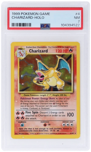 1999 Pokemon Base Set Charizard Holo #4 PSA 7