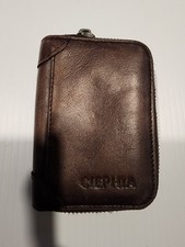 CIEPHIA Brown Zip-Around Card Wallet for Women with Zipper, Credit Card, Folding