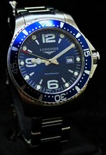 Longines HydroConquest L3.640.4 Swiss Rotating Bezel Blue Watch 'Box and Paper'