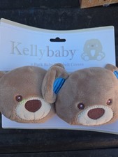 Kelly Baby 2 Pack Baby Seat Belt Covers Brown BEAR Blue Ears NEW