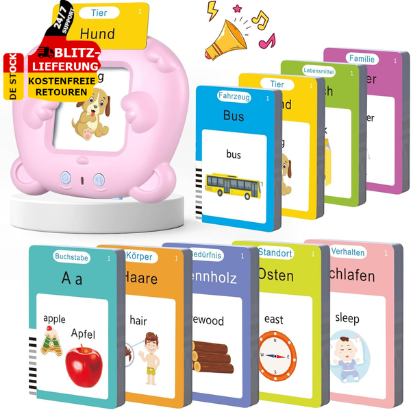 Sprechende Lernkarten 510 WöRter Deutsch & English Flash Karten Kinder Spielzeug-image